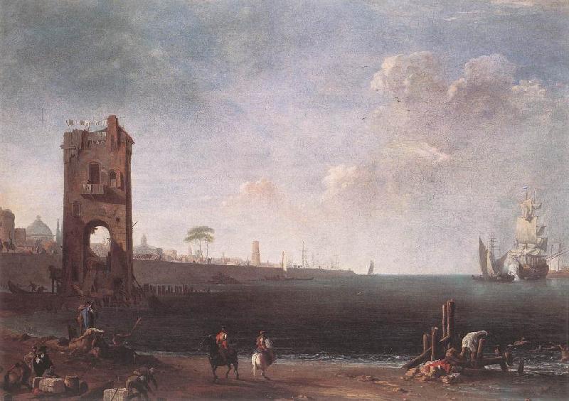 RICCI, Marco Coastal View with Tower oil painting image